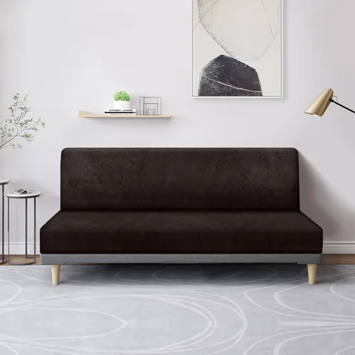 Vista 7 de molasofa - Funda elástica para futón de aspecto de cuero, cubierta para sofá sin brazos, protector de muebles con parte inferior elástica, funda