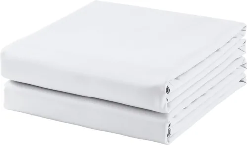 Vista 26 de Sábana Plana de Algodón Individual Solamente, Sábana Superior de 600 Hilos 100% Algodón Egipcio 1 Pieza, Sábanas Planas Frescas y Transpirables Beige