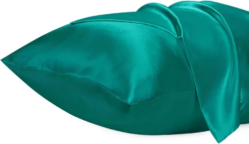 Lirex Funda de almohada de satén para cabello y piel, súper suave y refrescante similar a la seda, paquete de 2 fundas de almohada tamaño King de 20