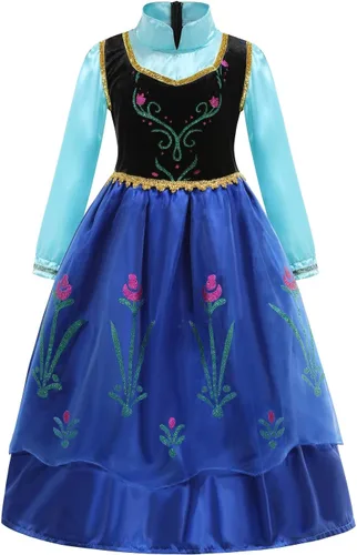 Vista 3 de Vestido de princesa para niñas, fiesta de cumpleaños, disfraz de Halloween para edades de 3 a 8 años