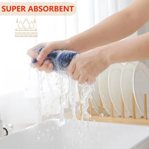 Vista 126 de Homaxy Paños de cocina de 100% algodón con tejido de gofre, ultra suaves, absorbentes, de secado rápido, 12 x 12 pulgadas, paquete de 6, amarillo