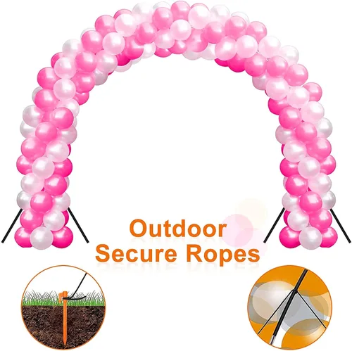 Vista 9 de Kit de arco de globos, juego de soporte de arco de globos ajustable de 10 pies con base rellenable de agua y postes de fibra duraderos para bodas