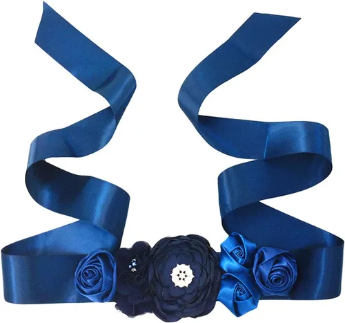 Bridesmaid Waist Band Flower Satin Bridal Waist Belt for WeddingPartyBridal dress