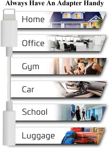 Vista 6 de Paquete de 3 adaptadores de auriculares originales con certificación MFi de Apple para iPhone adaptador de conector Lightning a auriculares