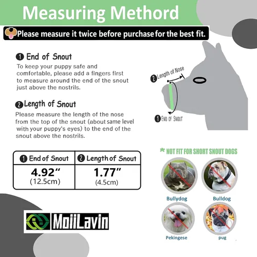 Vista 5 de Bozal para perros XS (2 piezas) de malla de aire suave para perros pequeños con hocico largo, ajuste rápido para aseo, ajustable, evita que muerdan