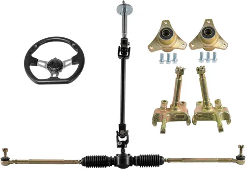 Kit de barra de acoplamiento para volante delantero, eje de piñón y eje de 3 pernos de rueda, nudillos, piezas de bricolaje para Go Kart Go Cart