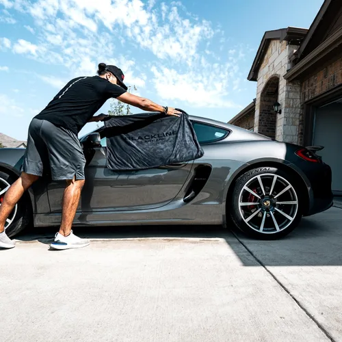 Vista 5 de Blackline Toalla de secado delgada de 24 x 36 pulgadas, 800 GSM, sin rayas, sin pelusas, reutilizable, accesorios para automóvil, toallas de baño