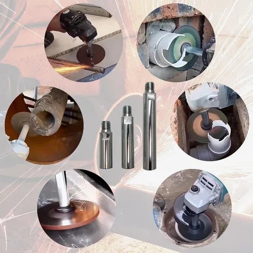 Vista 7 de Varilla de conexión de eje de extensión de amoladora angular de 5/8 "-11 con amoladora ajustable llave inglesa brida Kit de tuerca de brida