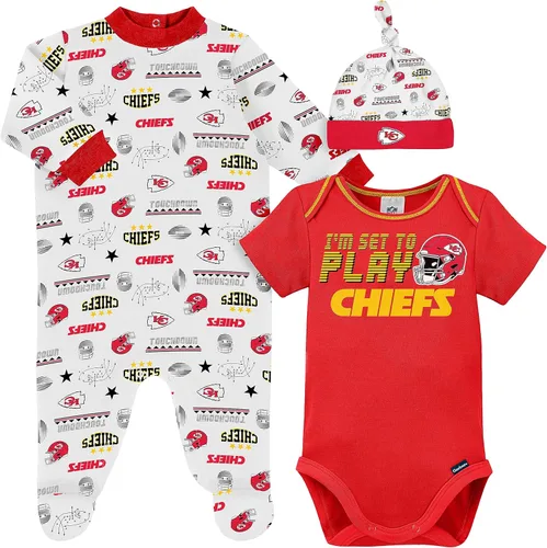 Vista 15 de Gerber Conjunto de regalo unisex para bebé con pies de equipo de la NFL para dormir y jugar