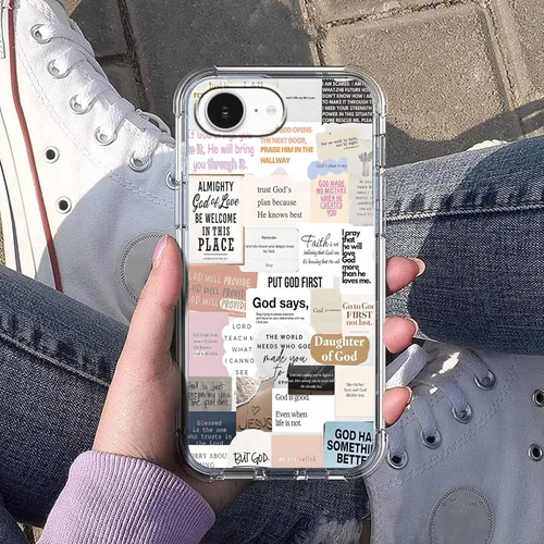 Vista 37 de Cubierta de Teléfono con Versículos de la Biblia y Citas Cristianas de Jesús en Collage, Funda Protectora Suave de TPU de Moda para iPhone 16 Pro, #1