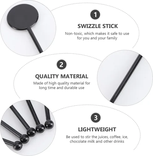 Vista 7 de Angoily 100 piezas de plástico para mezclar bebidas, batidora, batidora, barra de agitación, para mezclar café, whisky, bebidas