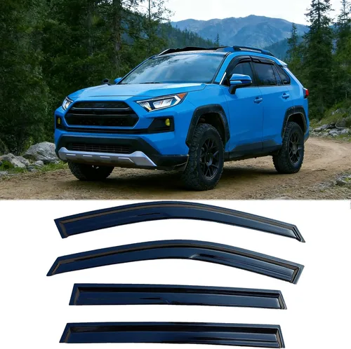 Vista 24 de Deflectores de ventana para Nissan Rogue 2014 2015 2016 2017 2018 2019 2020, viseras de ventana delantera y trasera, juego de 4 piezas, tinte