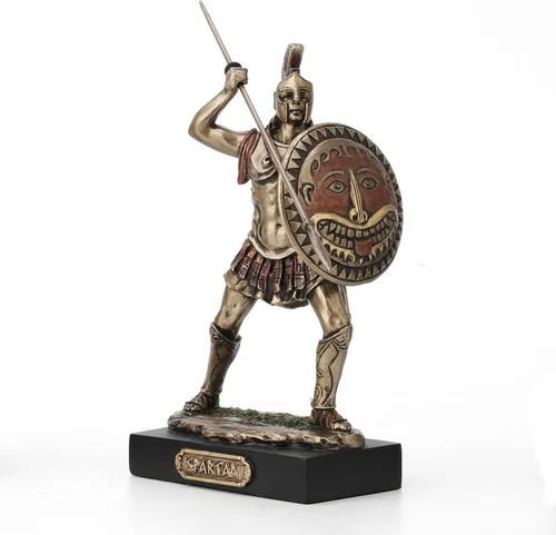 Vista 2 de Veronese Design 4 7/8" Spartan Warrior - Estatua de resina pintada a mano