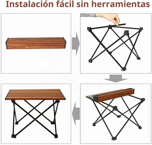 Vista 6 de ROCK CLOUD Mesa de camping portátil de aluminio ultraligera, plegable, mesa de playa para campamento, senderismo, mochileros, picnic al aire libre