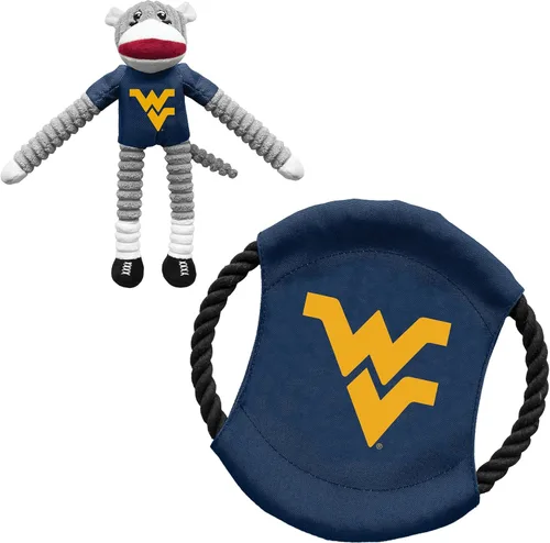 Vista 8 de Littlearth NCAA Unisex NCAA Sock Monkey and Flying Disc Pet Toy Combo Set