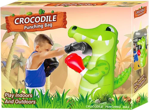 Vista 2 de 48 in Punching Bag for Kids, Free Standing Inflatable Dummy, Inflatable Punching Bag, De-Stress Boxing Bag for Kid