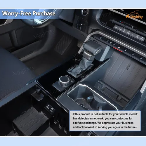 Vista 136 de Aunginsy Marco para panel de cambio de marchas con caja de almacenamiento Compatible con Toyota Tundra/Sequoia 2022-2024 2025 Protector contra