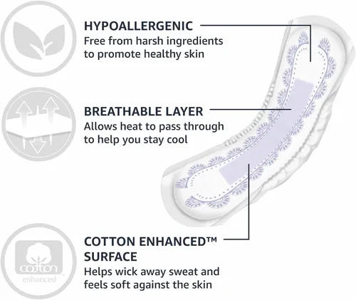 Vista 5 de Yaxa Basics Almohadillas de incontinencia para mujer, control de vejiga y posparto, absorción de luz, sin perfume, 180 unidades, (6 paquetes de 30)