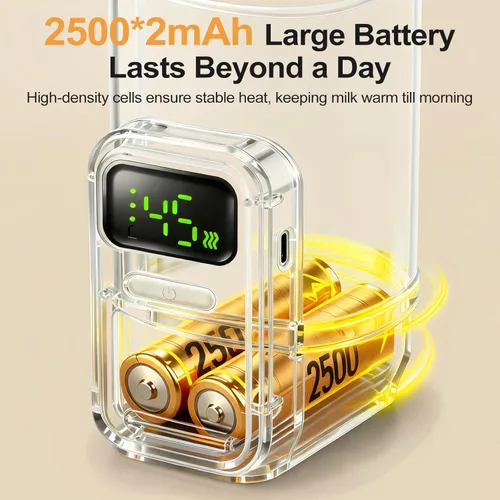 Vista 5 de Calentador portátil de botellas de viaje al aire libre, leche materna y fórmula que mantiene la leche caliente mientras se alimenta, control