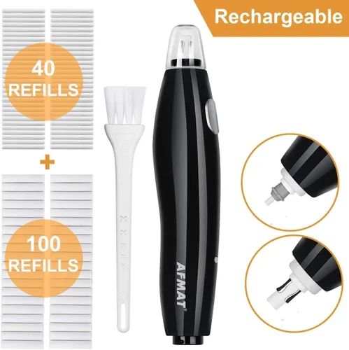 Vista 9 de AFMAT Sacapuntas eléctrico y kit de borrador recargable, parada automática, súper afilado y rápido, 140 repuestos de borrador, bueno para dibujar