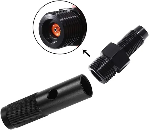 Vista 2 de Adaptador de cambio rápido de CO2 de 0.42 oz, adaptador de cápsula de soporte de cartuchos con botella de cilindro de dióxido de hilos de cápsula