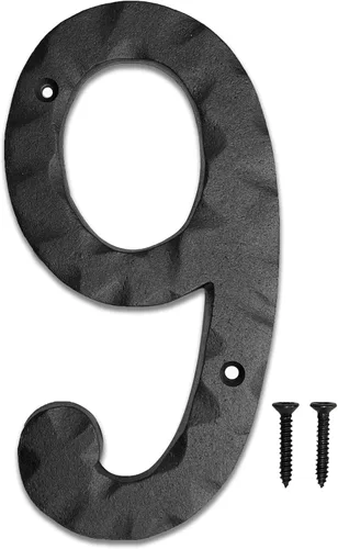 Vista 37 de NACH JS-RN4-0 números rústicos de casa de hierro fundido, 4 pulgadas, negro