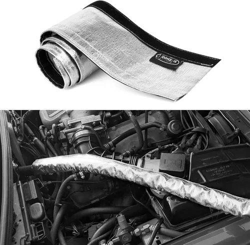 Vista 6 de Funda de protección térmica aluminizada plateada de 1 pulgada de diámetro interior x 10 pies para una manguera de protección térmica definitiva