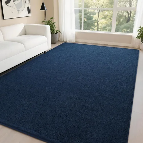 Vista 16 de DweIke Alfombra de área de 4 x 6 pies para sala de estar, alfombras negras súper suaves para dormitorio, alfombra moderna estética lavable de espuma