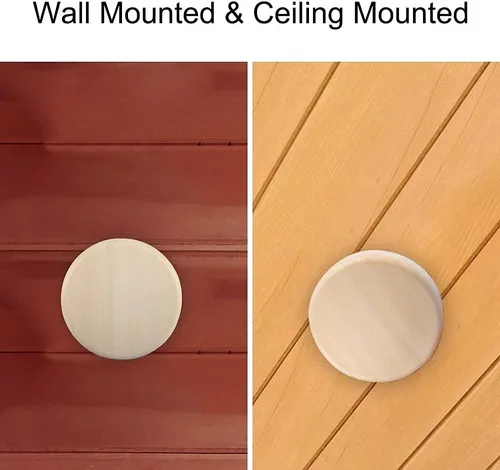 Vista 6 de Vindar Ventilación de aire para sala de sauna, 3.58 pulgadas, redonda, de madera, de Aspen, ventilación de aire de escape ajustable para sauna