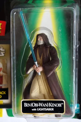 Vista 2 de Star Wars Power of the Force Obi Wan Kenobi Flashback Foto con sable de luz
