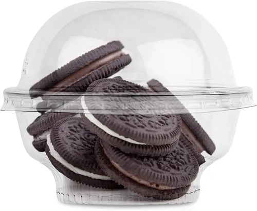 Mini tazas de plástico transparente para postre con tapas de 5 onzas (juego de 50) taza de parfait desechable pequeña, tapa de cúpula, sin agujero,