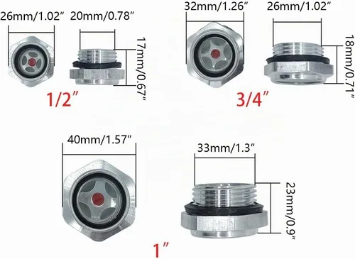 Vista 4 de 4 piezas de vidrio de visión de aceite del compresor de aire de 1