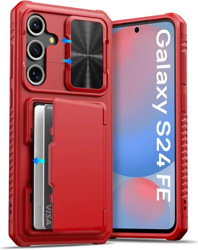 Vista 23 de ATATOO Funda tipo cartera para Samsung Galaxy S24, tarjetero integrado (almacena 4-5 tarjetas) y cubierta deslizante para cámara y soporte