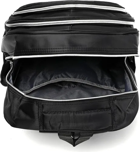 Vista 4 de Mochila de dibujos animados de 16 pulgadas, elegante mochila casual con múltiples compartimentos, Negro02, Mochilas Daypack