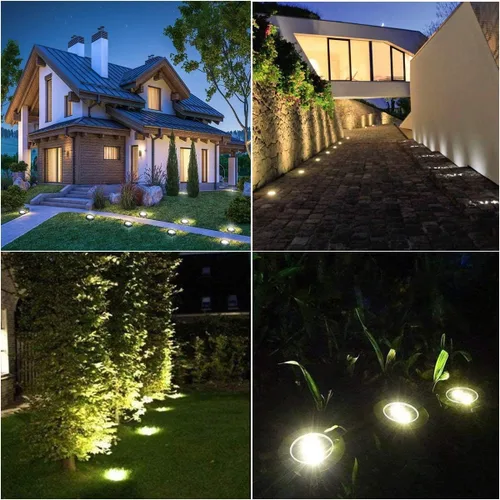 Vista 6 de Luces solares de suelo, luces solares impermeables para jardín, luces mejoradas para jardín al aire libre, luces brillantes para el suelo, luces