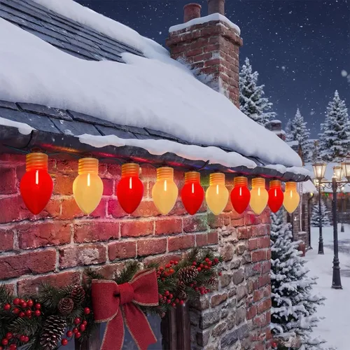 Vista 10 de Luces de Navidad Jumbo de 16 pies, Luces de Cadena Navideñas C7 Jumbo para Decoraciones al Aire Libre con 10 Bombillas Multicolor Grandes