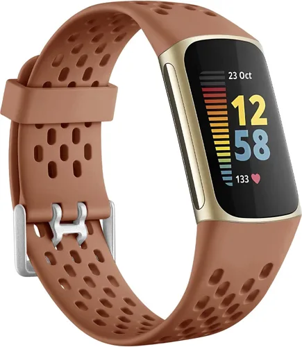 Vista 19 de Getino Bandas compatibles con Fitbit Charge, correas deportivas de repuesto ajustables transpirables suaves para Fitbit Charge 5/6, Negro