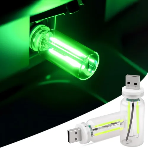 Vista 12 de 2 luces USB para coche, lámpara de ambiente retro con atenuación táctil, mini bombilla LED de botella de vidrio portátil, luces nocturnas
