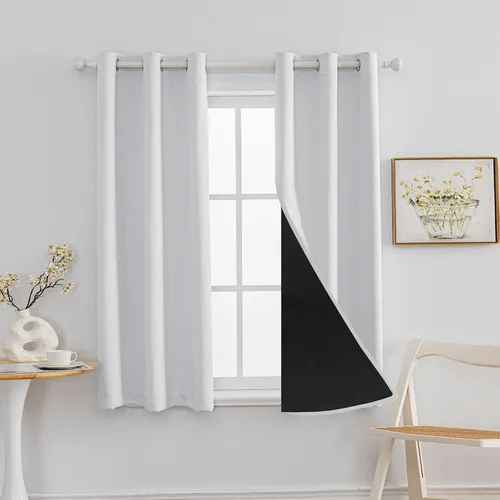 Vista 41 de Anytime Juego de 2 paneles de cortinas 100% opacas, con aislamiento térmico para dormitorio, paneles de sombreado completo