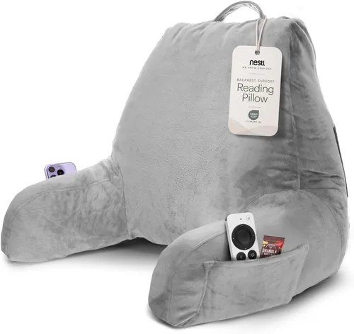 Vista 14 de Nestl Almohada de lectura para niños y adolescentes con espuma viscoelástica triturada, almohadas de respaldo para leer, ver y jugar, uso