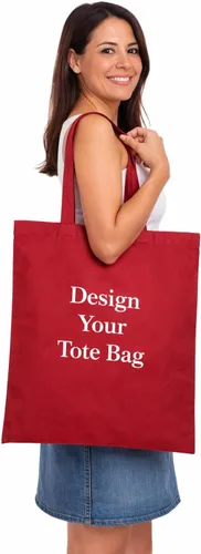 Vista 5 de DISCOUNT PROMOS Juego de 1 bolsas de lona de algodón personalizadas, texto personalizado, logotipo, imagen, reutilizables, ideales para compras