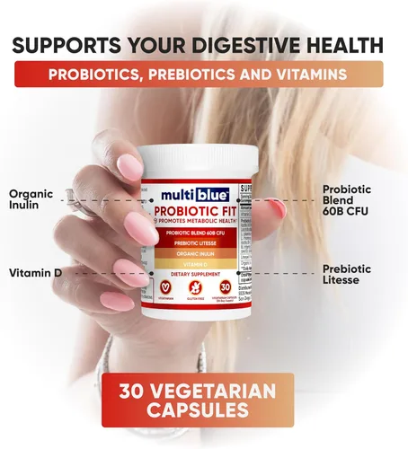 Vista 7 de MultiBlue Ajuste probiótico: apoya el GLP-1 natural y el control del apetito para mujeres y hombres, bifidobacterium B-420, salud digestiva e