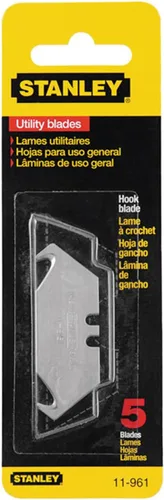 Stanley Herramientas manuales 11-961 Paquete de 5 cuchillas de gancho para cuchillos utilitarios