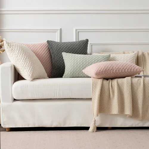 Vista 459 de Kevin Textile - Juego de 2 fundas de almohada decorativas de pana suave, estilo bohemio, a rayas, decoración del hogar para sofá, cama, sofá y sala