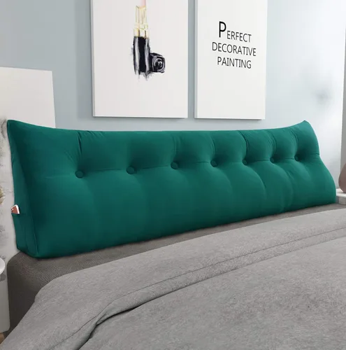 Vista 4 de WOWMAX Almohada de lectura triangular con cuña y posicionadores corporales, cojín de apoyo grande para cabecera de día, cama litera con funda