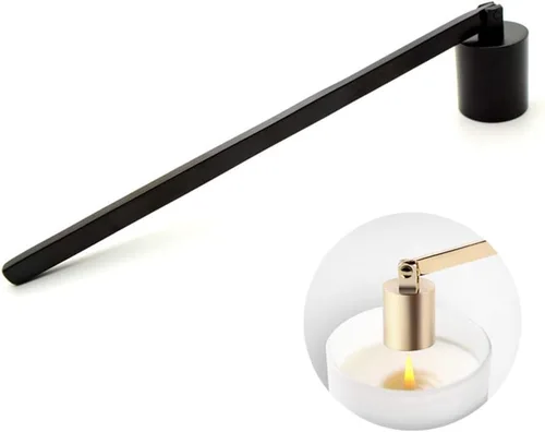 Vista 12 de Snuffers - Extintor de velas, accesorio extintor de velas para apagar mechas de vela de forma segura, diseño de hoja de ginkgo retro dorado