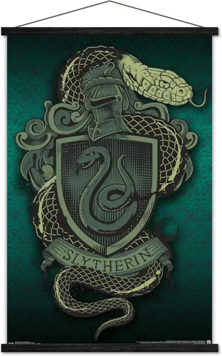 Vista 8 de Trends International The Wizarding World: Harry Potter - Póster de pared con escudo de serpiente Slytherin, 14.725 x 22.375 pulgadas, versión