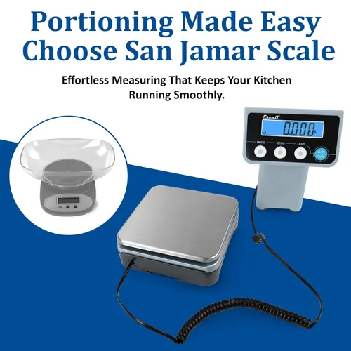 Vista 8 de San Jamar SCDGPC13 - Báscula digital de alimentos y cocina con control de porciones grandes, capacidad de 13 lb