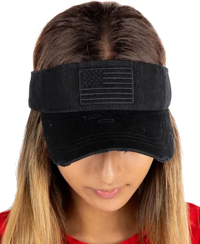Vista 14 de Funky Junque Gorra de béisbol para mujer, diseño de cola de caballo alta, media visera, ajustable, gorra atlética La vida es una playa - Negro