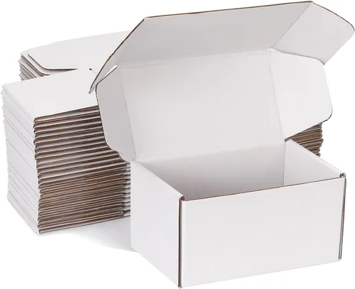 Vista 19 de Cajas de envío pequeñas de 10 x 7 x 3 pulgadas (paquete de 25) – Cajas de cartón corrugado blancas resistentes para pequeñas empresas, comercio